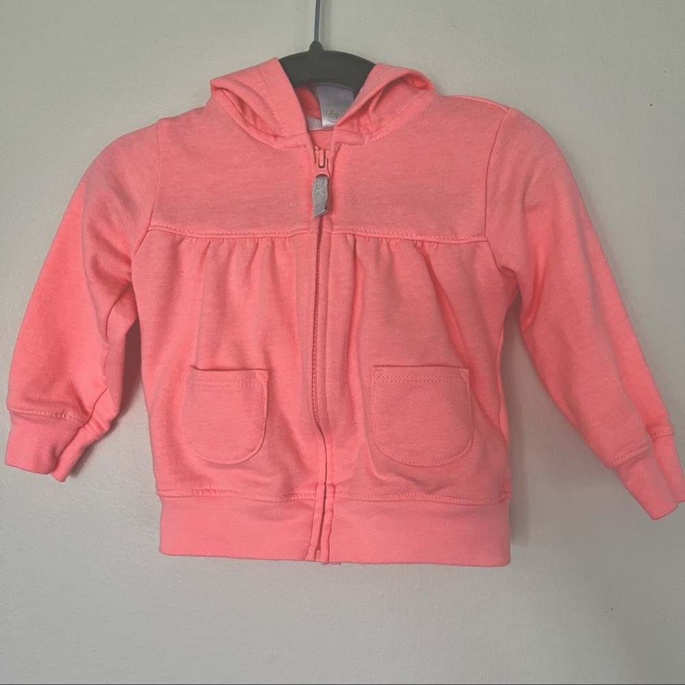 CARTER’S Girls 12 Month Pink Zip-Up Hoodie Jacket 12M Infant Baby Toddler